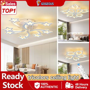 GOGEOUS Nordic Creative Personality LED ceiling lights modern design led ceiling lamp Tricolor dimming pendant light with remote ceiling light sala for bedroom living Room dining room