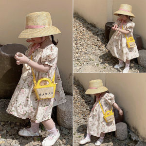 กระเป๋าถือเด็ก กระเป๋าสะพายข้างผ้าไนลอนทรงกลมสำหรับเด็กผู้หญิง สีสันสดใส กระเป๋าเดินทางสำหรับเด็กวัย 2-10 ปี ทรงกลม ด้านบนเปิด