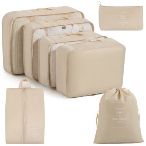Bộ 7 Túi Đựng Đồ Du Lịch Chống Thấm Nước Bằng Polyester Túi Đựng Đồ Trong Vali Túi Đựng Quần Áo & Giày Dép Hệ Thống Đóng Gói Hành Lý Di Động
