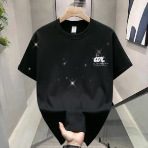 T-Shirt Wanita Lengan Pendek Korea - Desain Uniseks Ukuran Besar Katun Adem Nyaman Motif Cetak Semprot Warna & Tulisan Keren Gaya Harajuku Trendi untuk Liburan Oversize Slim Fit Modis Serbaguna Manis dan keren Tops Pullover Kerah Bulat Pakaian couple