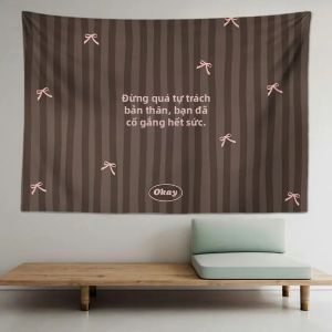 VIKAMA Sweet Whispers Trích Dẫn Tấm Thảm Treo Tường Truyền Cảm Hứng Tăng Cường Tinh Thần Trang Trí Thẩm Mỹ Cho Phòng Ngủ Phòng Khách Polyester