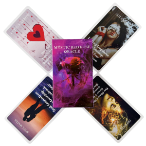 53 Pcs Cards Mystic Red Rose Oracle Deck 10.3*6cm A Situations Deck Tarot Cards Twin Flame Oracle Cards Love Keywords Meaning