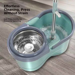 SHUQUE | Self Wringing Lazy Mop Bucket Thickened Spin Mop System