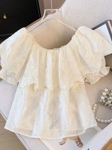 French Style Ruffled Shirt Lace Chiffon