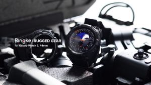 Ringke Rugged Gear dành cho [Samsung Galaxy Watch 8 44mm] – Ốp lưng bảo vệ kết hợp TPU+PC và dây đeo đồng hồ tiện dụng thiết kế chống sốc nhẹ và vừa vặn - Toàn màu đen