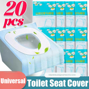 ฝาปิดกระดาษรองโถส้วมแบบใช้แล้วทิ้ง20ชิ้นบรรจุภัณฑ์แยกต่างหากแบบพกพาโรงแรม Bantal Kursi ห้องน้ำแบบไม่ทอหนาอุปกรณ์เสริมห้องน้ำกระดาษ