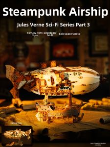 QIAOPIGU | Steam Punk Flying Boat 3D Wooden Puzzle