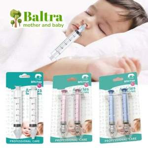 Baltra 2Pcs Needle Tube Baby Nasal Aspirator Syringe Baby Nose Cleaner Infant Rhinitis Nasal Washer  Nose Washing Tool