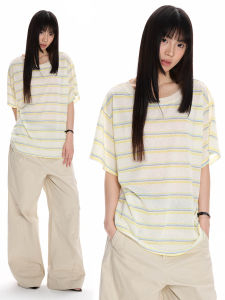 APOCKET | Dopamine Lightweight Sun Protection Striped T-Shirt