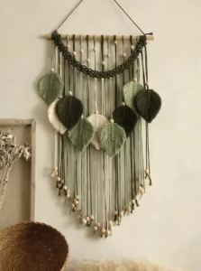 Macrame Leaf Tapestry Boho Home Decoration Handmade Tapestries Wall Art Hanging Decor Room Decors Aesthetic Home Ornament Gift