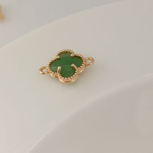 Charm khoá chốt vòng hình cỏ 4 lá may mắn