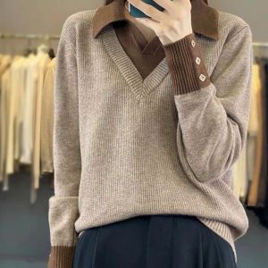 Slim Fitting Stylish Versatile Collar Knit Sweater Tunic