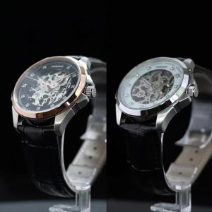 Deesio Automatic Mechanical Watch for Men 316L Stainless Steel Case Leather Strap Luminous Water Proof Fashion Casual Wristwatch