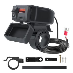 Sạc USB Chống Nước Cho Xe Máy PD+QC3.0 Bộ Chuyển Đổi Gắn Tay Lái Nhanh Ổ Cắm Sạc 12V/24V Cho Xe Đạp