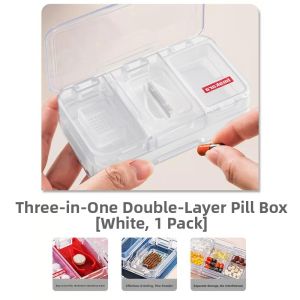MONLEYTA | Portable Medicine Grinder Powder Splitter Pill Cutter Japanese Style Home Use Medicine Box Dose Administration Drug Storage