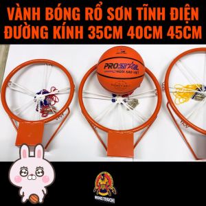 Vành bóng rổ cam sơn tĩnh điện kèm lưới - Có đủ các size phù hợp với từng size bóng 3 5 6 7