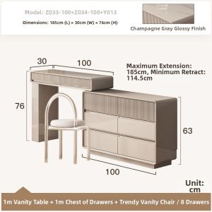 High-end Texture Modern Minimalist Partitions Storage Jewelry Dressing Table