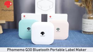 Phomemo Q30 Label Maker Wireless Mini Thermal Printer Portable Adhesive Sticker Barcode Labeling Machine for School Home Office Christmas Gift