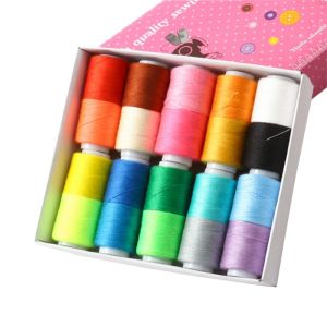 คุณภาพสูง 10 Spools/Lot 300 หลา 402 ด้ายโพลีเอสเตอร์สําหรับเย็บผ้าและ Quilting ด้ายเย็บผ้าเหมาะสําหรับเย็บปักถักร้อยและเครื่อง