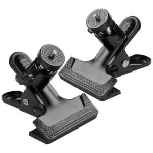 Camera Clip Clamp Flash Holder Mount with 360 Swivel Photography Ball-Head 1/4 Threaded Screw for GoPro DJI Action Camera