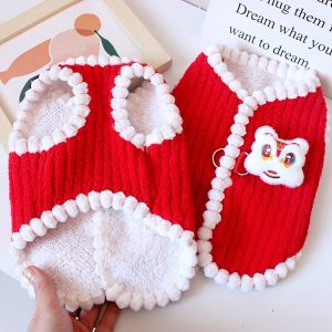 New Years Cotton Jacket for Dogs And Cats Autumn Winter Style Warm Vest Small Dogs Pet Clothes Casual Style Dogbaby Brand