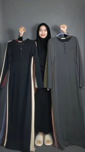 NF Fashion - DRESS BODYCON Arisha Casual Longdress Kancing Tengah KOREAN LOOK HANAFASHION