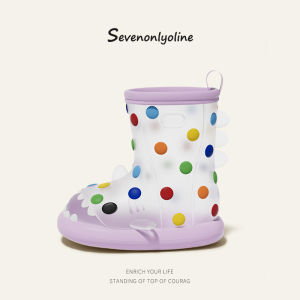 Rain Boots Childrens Anti-Slip Cartoon Shark Design Boys Girls Kids Rain Shoes PVC Short Tube Four Seasons Universal Baby Shoes