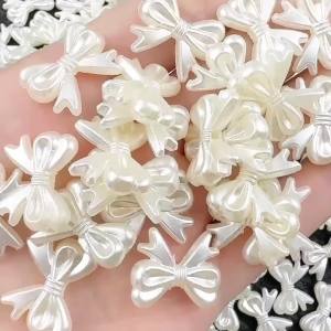50/100Pcs Acrylic Bow Shape With Holes Loose Beads For Jewelry Making DIY Bracelets Necklaces Key Chain Handmade Craft Supplies