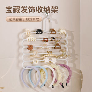 Large Capacity Wall Mounted Shark Clip Hair Accessory Organizer Multi Layered Storage Holder for Bedroom Pure Color Korean Style