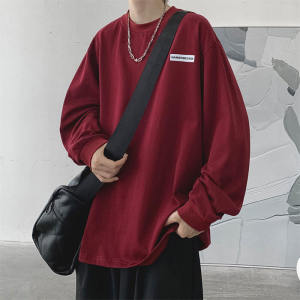 Spring & Fall Weight-Catcher Long Sleeve T-shirt Mens Extra Large Size plus Size Oversized Sweatshirt Fat Guy Loose Fat People Bottoming Shirt 150.00kg