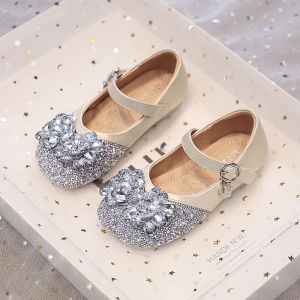 Princess Crystal Slip-On Shoes Soft Bottom Sparkling Childrens Footwear Spring Collection Baby Girls Learning to Walk Sneakers