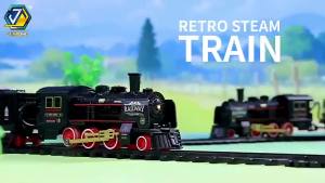 CONUSEA | Simulated Railway Trains Retro Steam Train Model Children Toys Electric Rail Train Track Boy Toy Kids New Years Christmas Gifts