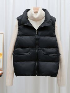 Lightweight Cotton down Jacket Vest Sleeveless Womens Outerwear Vest Autumn Winter New Style Commute Style Zipper Closure