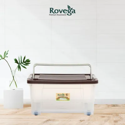 Rovega Kotak Kontainer Plastik Premium dengan 4 Roda 45 Liter BS45