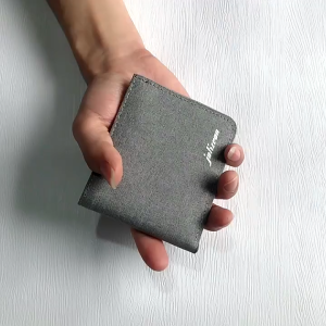 EchoBliss กระเป๋าสตางค์ผ้าใบกระเป๋าสตางค์ผู้ชายทรงสั้นบางเฉียบเรียบง่าย