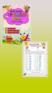 Spelling bee Challenge Colored Book for Grade School Student