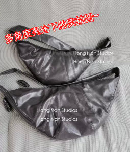 HNS 2025 New Linen Coated Horn Bag Dumpling Shape Crossbody Bag Soft Handle Casual Style for Youth Single Shoulder Strap