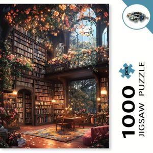 500/1000/1200/2000PCS Jigsaw Puzzle Mini Puzzle With Book And Wildflower Pattern Advanced Skill Level For Adults Brain Teaser