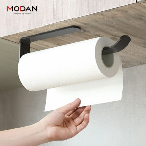 Japanese Style Kitchen Towel Rack Paper Rack Wall-Mounted Plastic Wrap Oil-Absorbing Roll Paper Rod Storage Rack Punch-Free