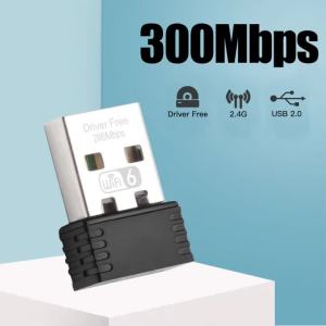 kebidumei | Mini WIFI 6 Adapter 150M/300M Network Card USB Dongle 2.4GHz 802.11AX Signal Reception For PC Laptop Windows 10/11 Driver Free