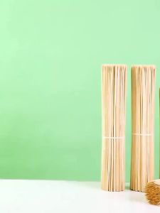 100pcs Bamboo Wooden BBQ Skewers Food Bamboo Meat Tool Barbecue Party Disposable Long Sticks Catering Grill Camping