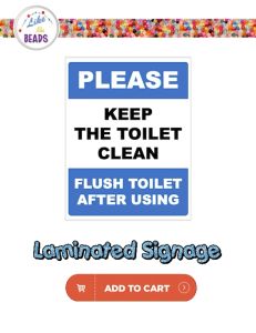 Laminated Signages | PLEASE KEEP TOILET CLEAN | FLUSH AFTER USING | (8.5x11 inches)