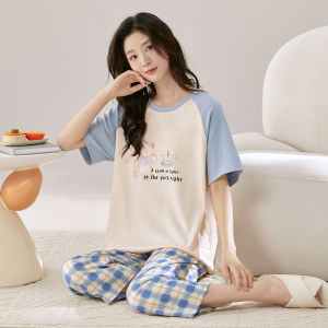 Bộ đồ ngủ nữ MiiOW vải cotton tay ngắn quần dài rộng rãi - mùa hè