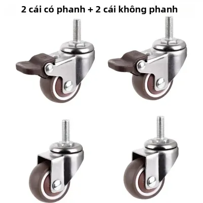 4 Cái 360 ° Bánh Xe Xoay Đa Năng Chịu Lực Cao Với Bánh Xe Cao Su Mềm Chống Ồn Cho Xe Đẩy Ghế Phụ Kiện Gia Dụng