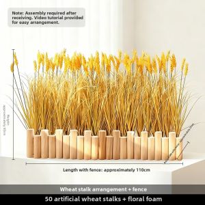 Realistic Wheat Plastic Plant for Indoor Outdoor Decoration