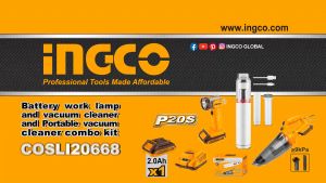 Ingco 20V Lithium-Ion Handy Portable Cordless Vacuum Cleaner CVLI20126 | CVLI201261 | 3PCS/SET COSLI20668 ICPT