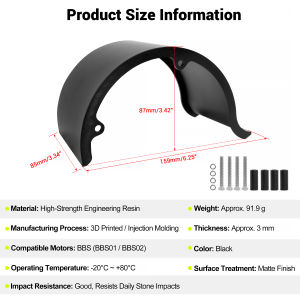 BAFANG BBS01/02 Mid Motor Protection Cover Made of Resin Material
