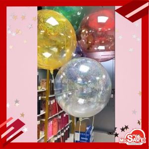 Glitters Shimmer Helium Bobo Balloons Transparent Clear Bubble Round Balloon 15 inch (8998220669140)
