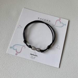 Gelang couple infinity 2pcs hitam simple kekinian