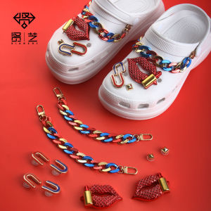Crocs Charms Shoes Buckle DIY Accessories Removable Fashion Chains 3D Lip Clogs Decoration for Crocs